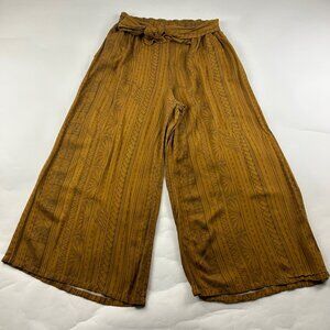 Tanoa Brown Printed Wide Leg Summer Weight Pant L